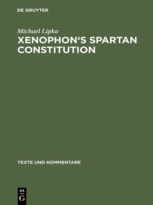 cover image of Xenophon's Spartan Constitution